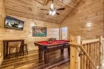 Upstairs Game room w/full size billiard table & Bunk room entrance
